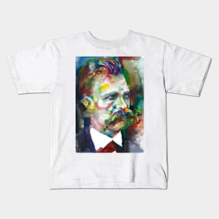 FRIEDRICH NIETSCHE watercolor portrait.2 Kids T-Shirt